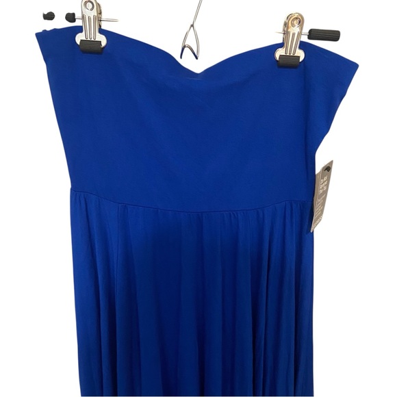 Express Royal Blue Dress with Assymetrical Hemline - Picture 2 of 6